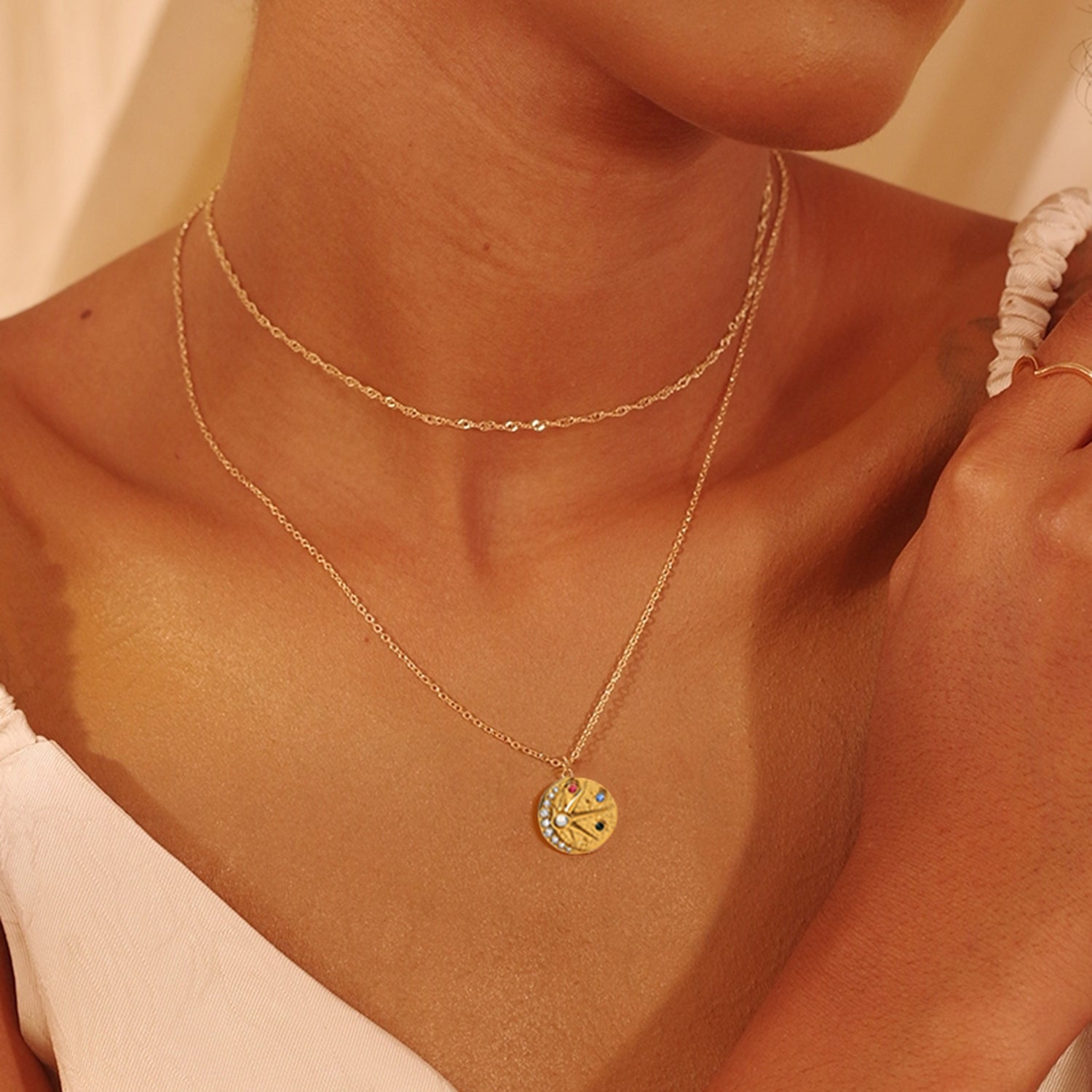 Gift for Bonus Daughter Necklace Sun Moon From Mother Birthday Graduation Gift