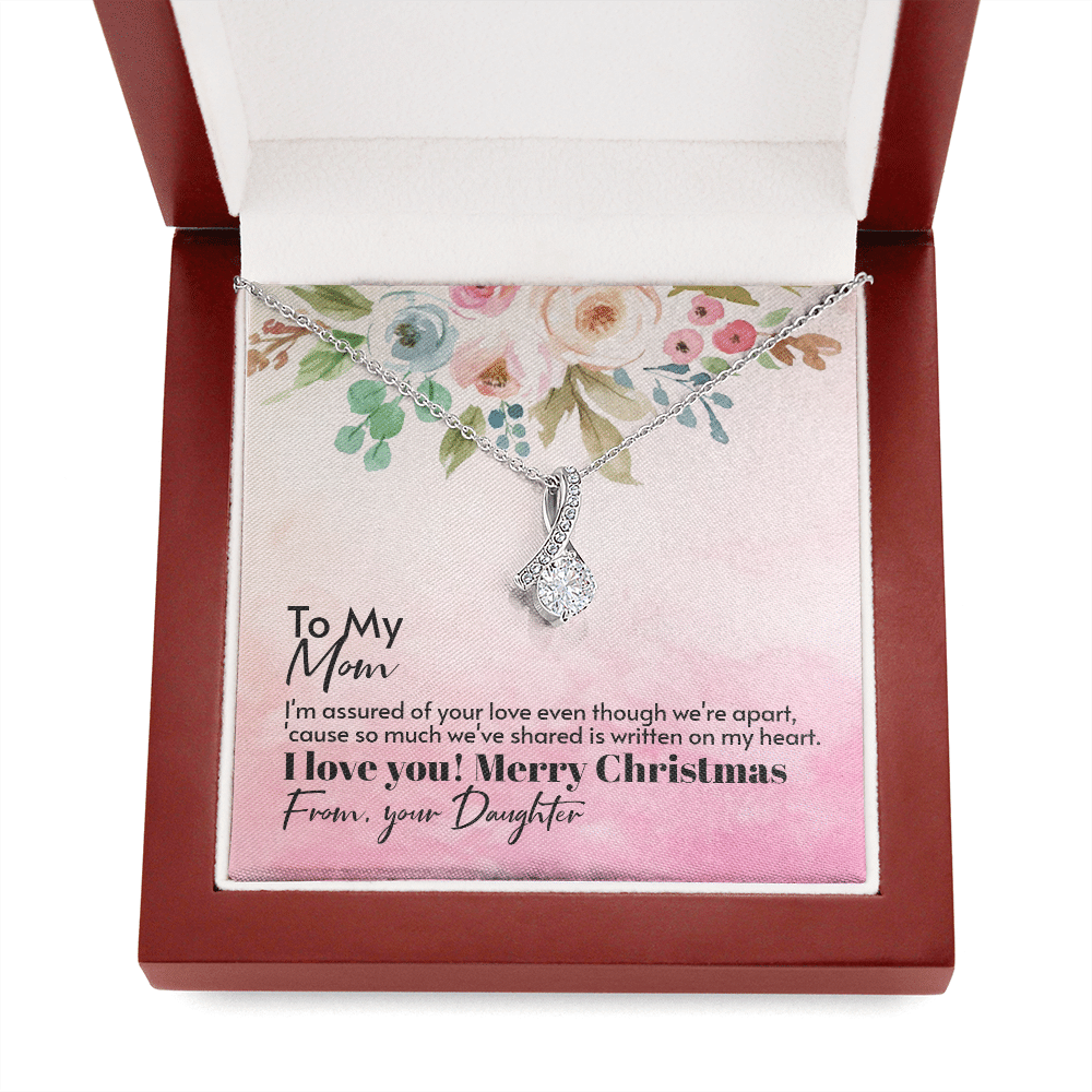 To Mom From Daughter - Assured love - Merry Christmas - Alluring Beauty Necklace Mothers Day Gift