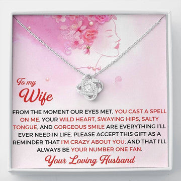 To My Smokin Hot Wife - Thank You Gift - Love Knot Necklace Mothers Day Gift Ideas 2022