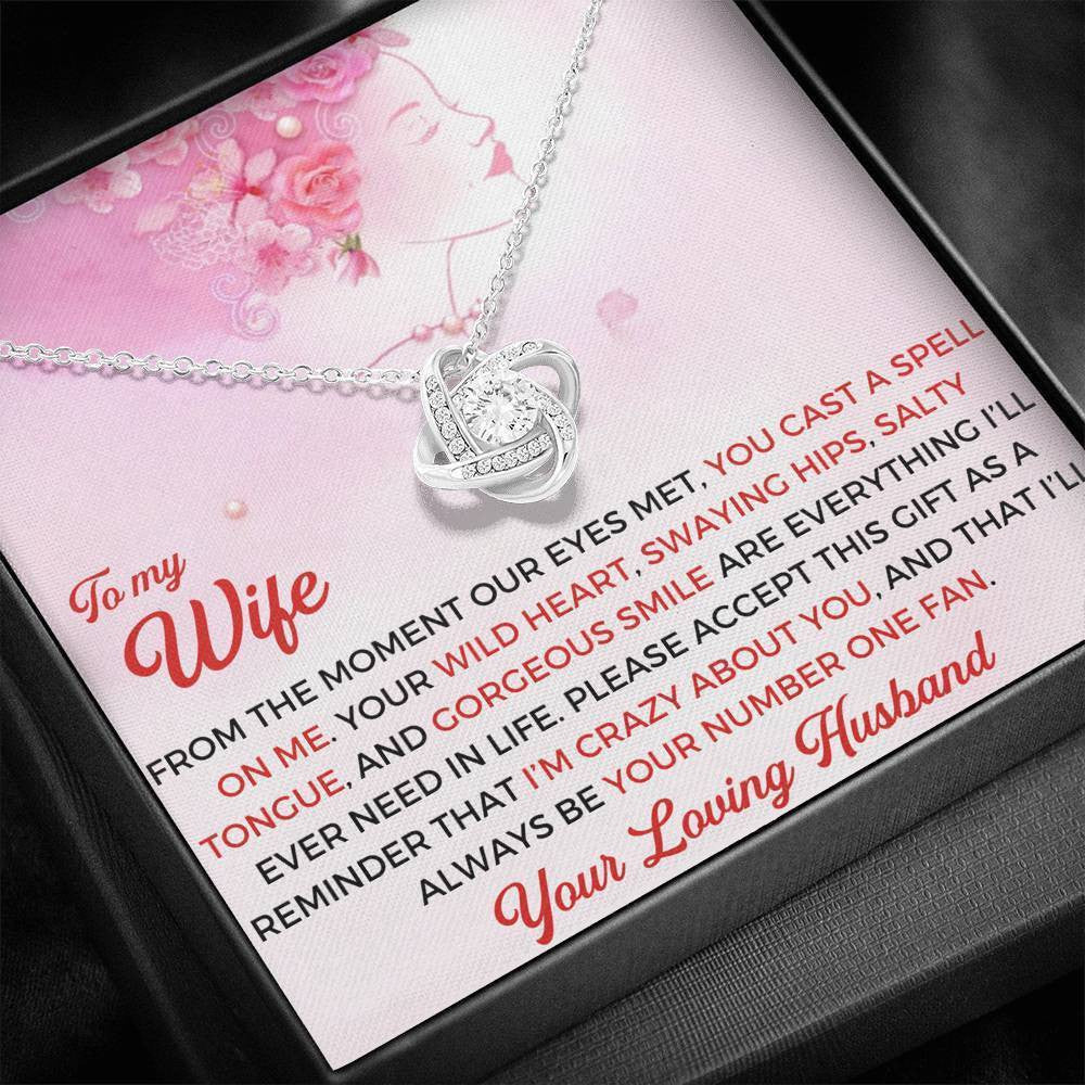 To My Smokin Hot Wife - Thank You Gift - Love Knot Necklace Mothers Day Gift Ideas 2022