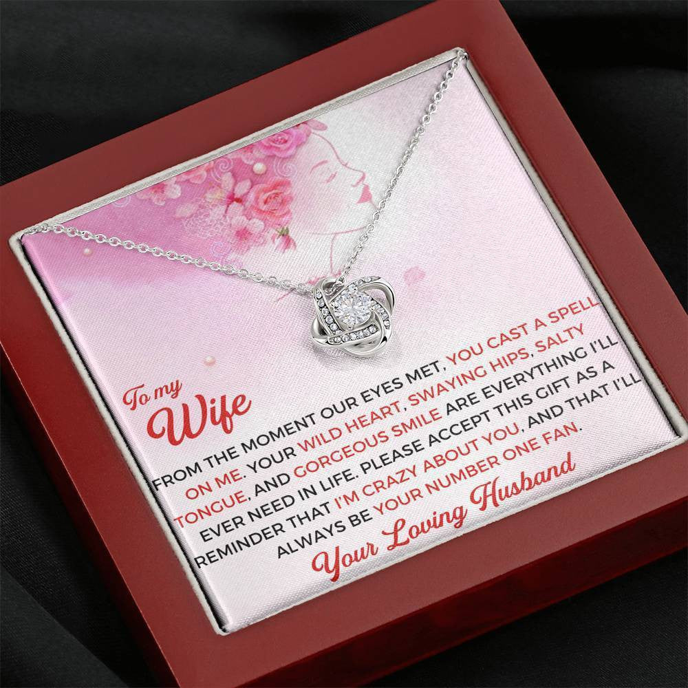 To My Smokin Hot Wife - Thank You Gift - Love Knot Necklace Mothers Day Gift Ideas 2022