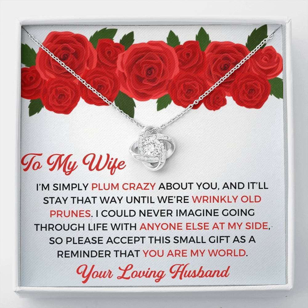 To My Wife - Thank You Gift - Love Knot Necklace Mothers Day Gift Ideas