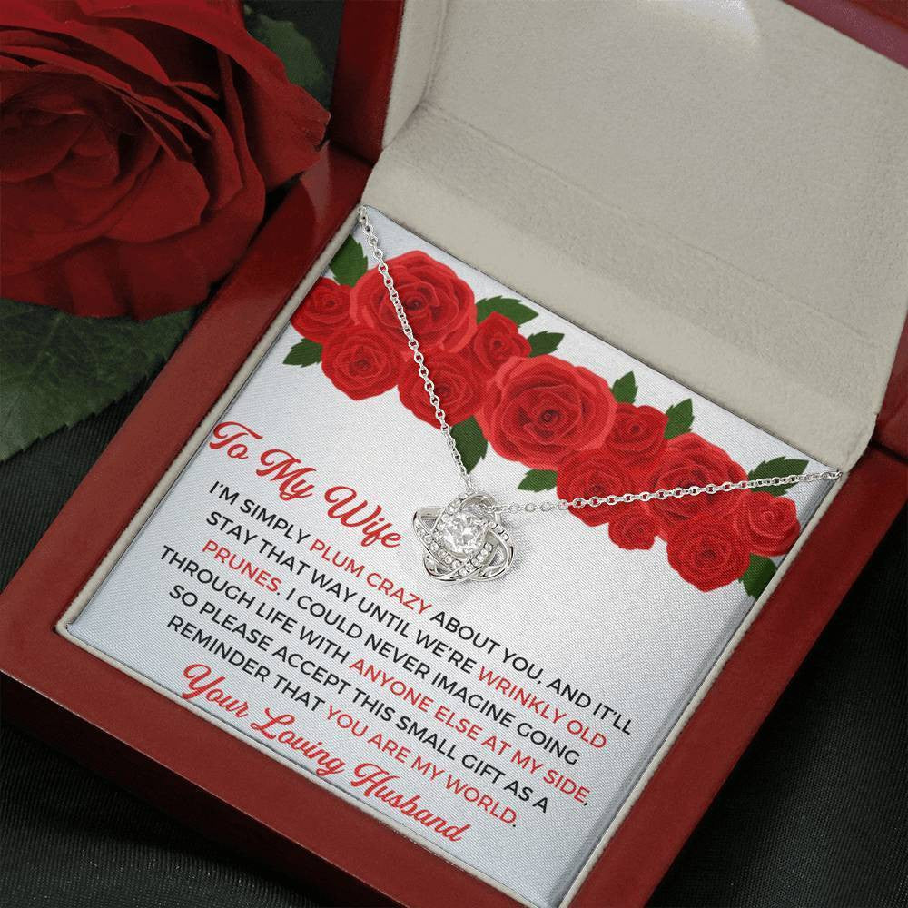 To My Wife - Thank You Gift - Love Knot Necklace Mothers Day Gift Ideas