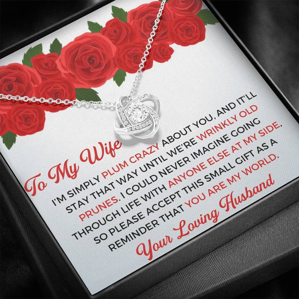 To My Wife - Thank You Gift - Love Knot Necklace Mothers Day Gift Ideas