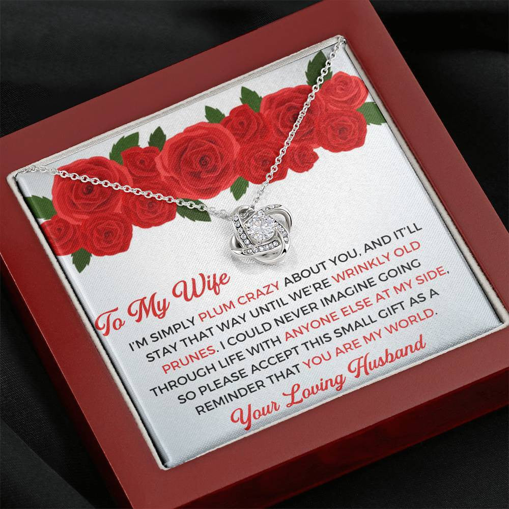 To My Wife - Thank You Gift - Love Knot Necklace Mothers Day Gift Ideas