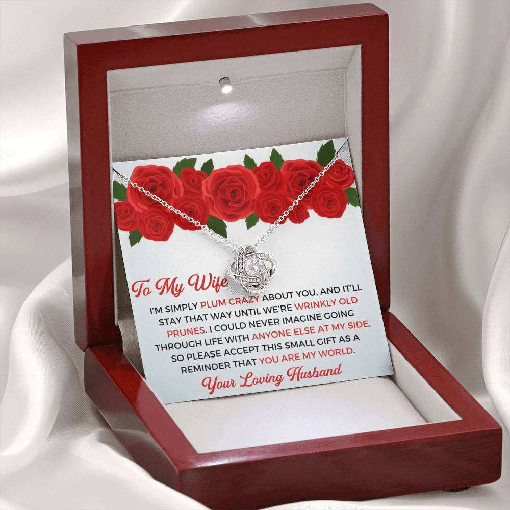 To My Wife - Thank You Gift - Love Knot Necklace Mothers Day Gift Ideas