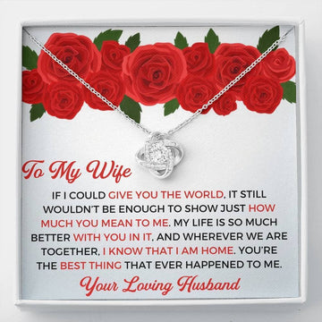 To My Wife - Thank You Gift - Love Knot Necklace Mothers Day Gift Ideas 2022