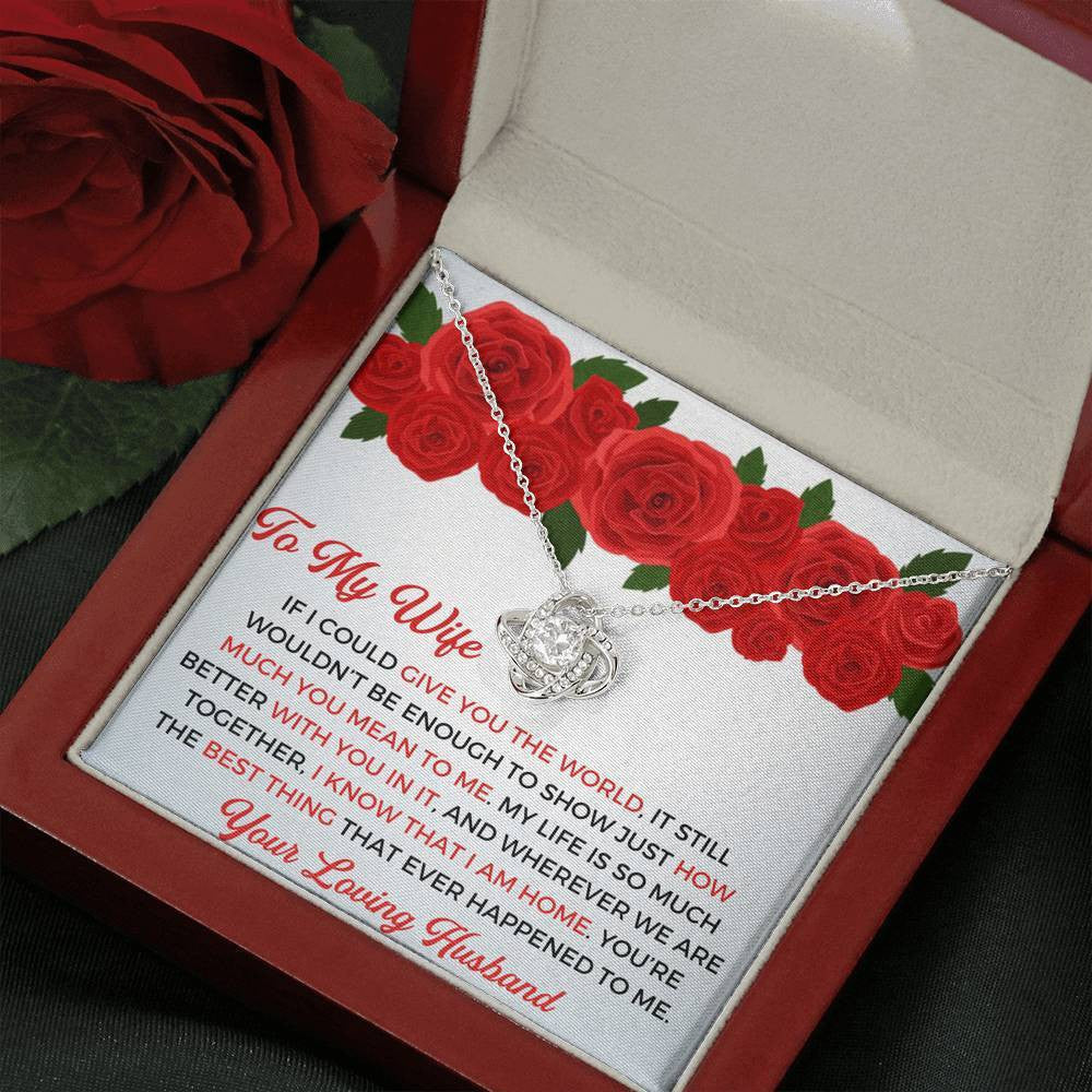To My Wife - Thank You Gift - Love Knot Necklace Mothers Day Gift Ideas 2022