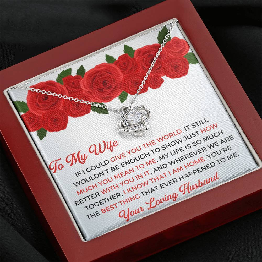 To My Wife - Thank You Gift - Love Knot Necklace Mothers Day Gift Ideas 2022