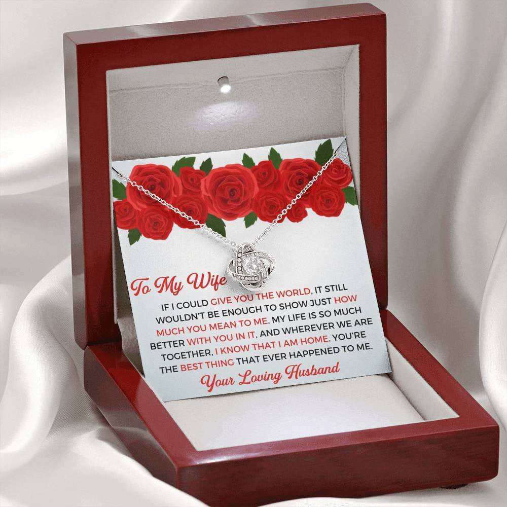 To My Wife - Thank You Gift - Love Knot Necklace Mothers Day Gift Ideas 2022