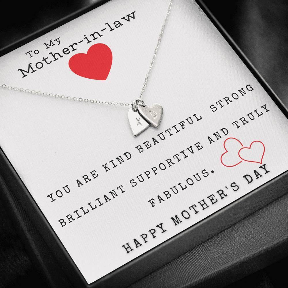 To My Mother In Law You Are Kind Beautiful Strong Brilliant Happy Mother's Day Sweetest Hearts Necklace Mothers Day Gift