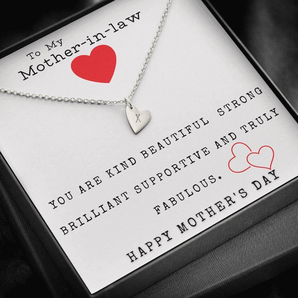 To My Mother In Law You Are Kind Beautiful Strong Brilliant Happy Mother's Day Sweetest Hearts Necklace Mothers Day Gift
