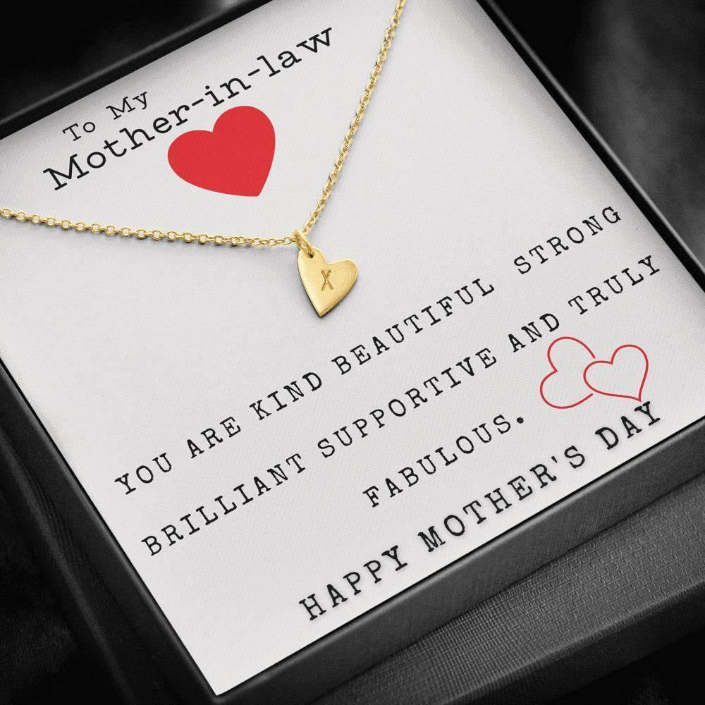 To My Mother In Law You Are Kind Beautiful Strong Brilliant Happy Mother's Day Sweetest Hearts Necklace Mothers Day Gift