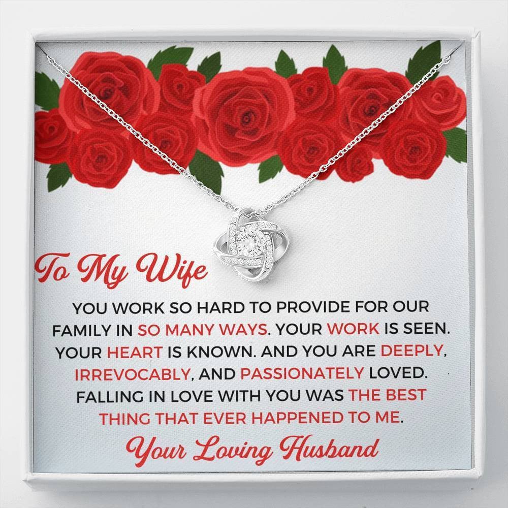 To My Wife - Thank You Gift - Love Knot Necklace Awesome Mothers Day Ideas