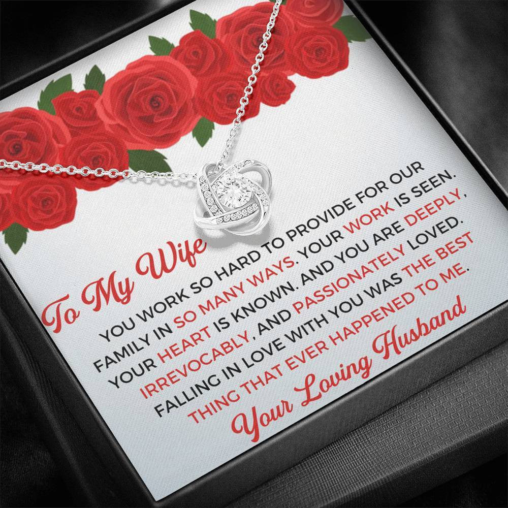 To My Wife - Thank You Gift - Love Knot Necklace Awesome Mothers Day Ideas