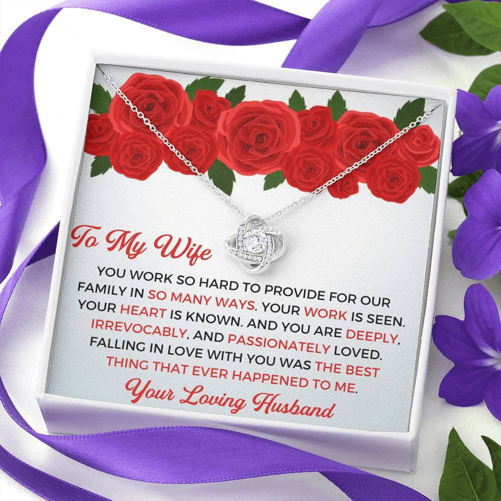 To My Wife - Thank You Gift - Love Knot Necklace Awesome Mothers Day Ideas
