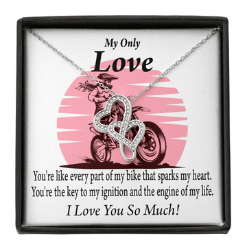 To My Wifeyou Are My Spark Double Hearts Necklace Message Card From Son Daughter Gift Anniversary Birthday Graduation Mothers Day - Double Hearts Necklace