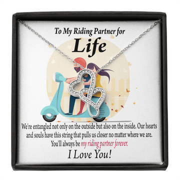 To My Wife Pull Me Closer Double Hearts Necklace Message Card From Son Daughter Gift Anniversary Birthday Graduation Mothers Day - Double Hearts Necklace