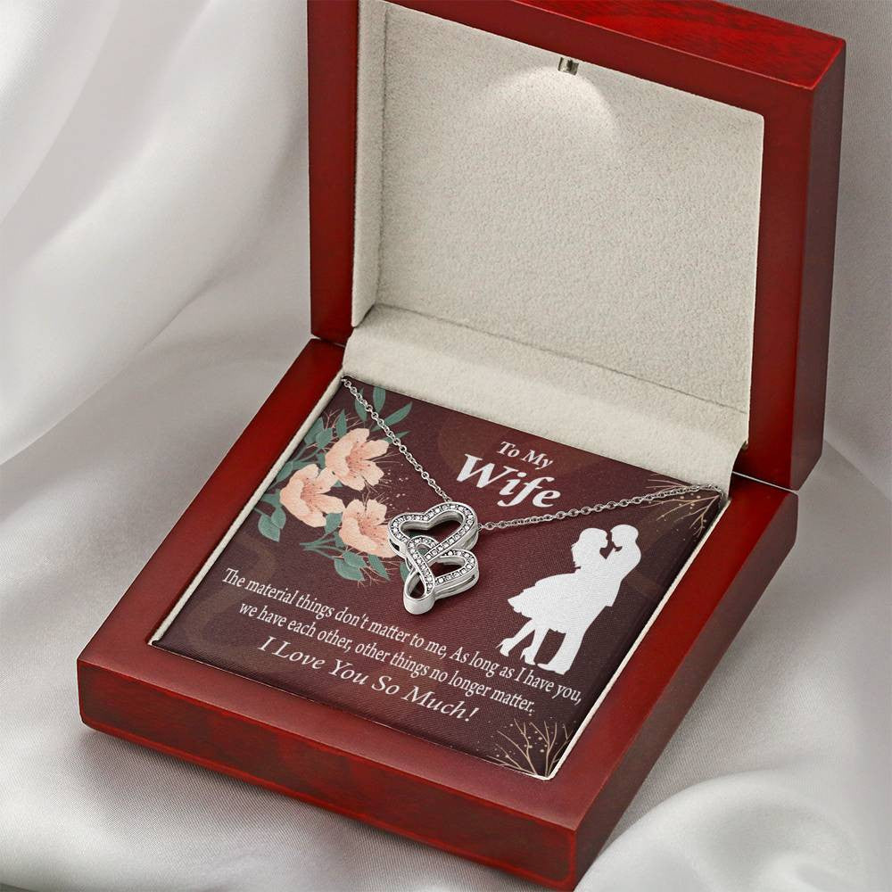 To My Wife We Have Each Other Twin Hearts Necklace Cz Eternal Bond Pendant From Son Daughter Gift Anniversary Birthday Graduation Mothers Day - Double Hearts Necklace