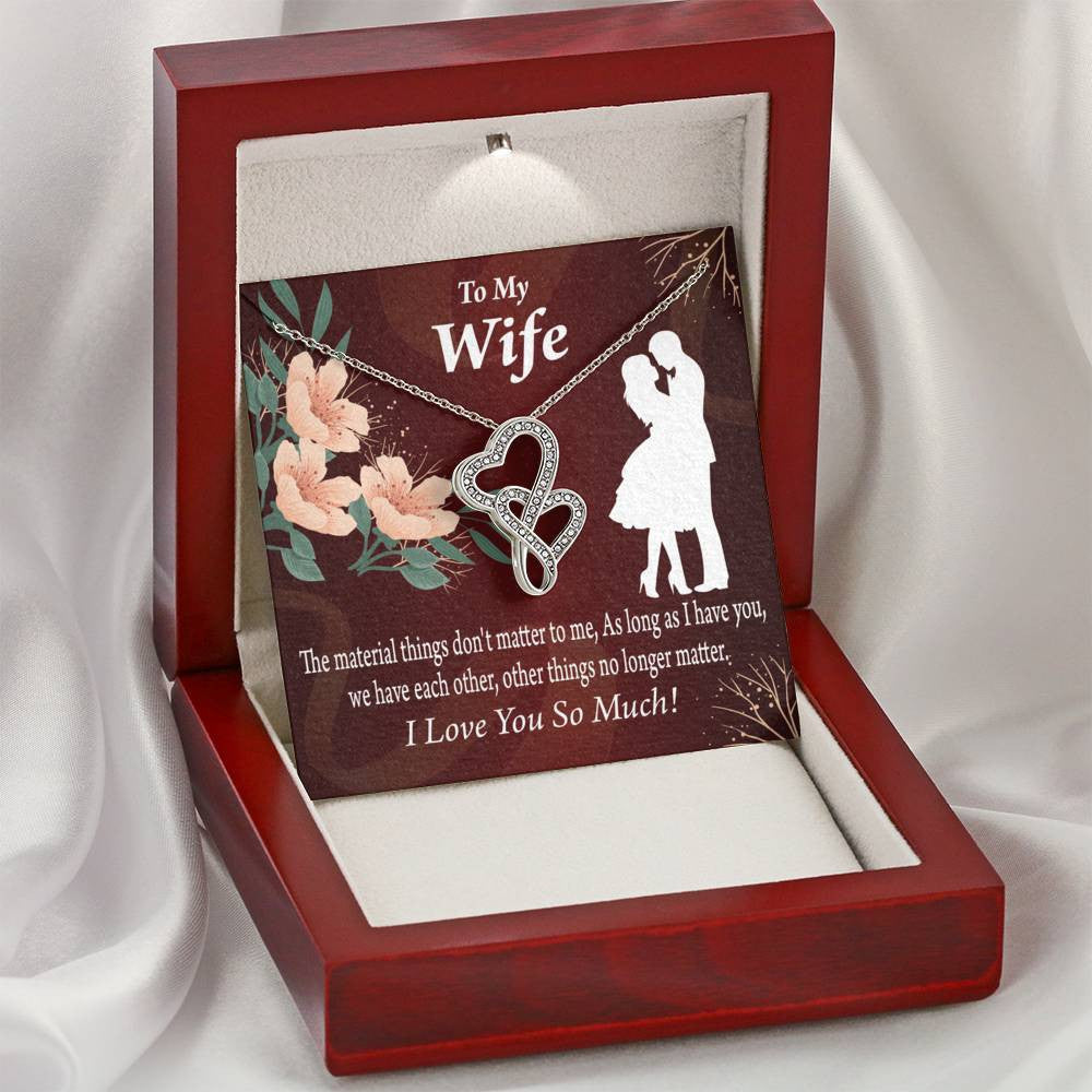 To My Wife We Have Each Other Twin Hearts Necklace Cz Eternal Bond Pendant From Son Daughter Gift Anniversary Birthday Graduation Mothers Day - Double Hearts Necklace