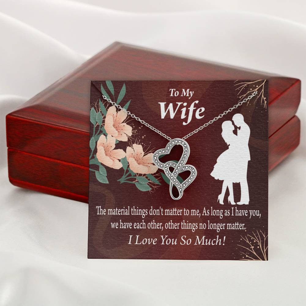 To My Wife We Have Each Other Twin Hearts Necklace Cz Eternal Bond Pendant From Son Daughter Gift Anniversary Birthday Graduation Mothers Day - Double Hearts Necklace