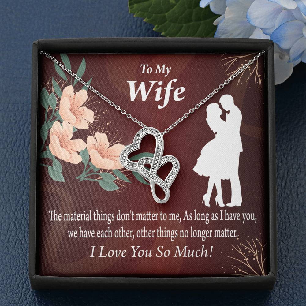 To My Wife We Have Each Other Twin Hearts Necklace Cz Eternal Bond Pendant From Son Daughter Gift Anniversary Birthday Graduation Mothers Day - Double Hearts Necklace