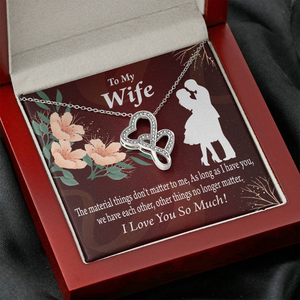 To My Wife We Have Each Other Twin Hearts Necklace Cz Eternal Bond Pendant From Son Daughter Gift Anniversary Birthday Graduation Mothers Day - Double Hearts Necklace