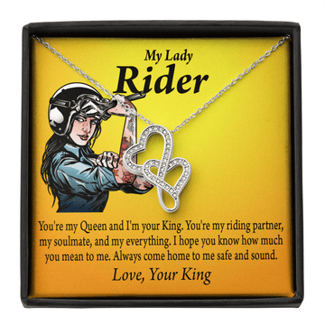 To My Wife Girlfriend Always Come Home To Me Double Hearts Necklace Message Card From Son Daughter Gift Anniversary Birthday Graduation Mothers Day - Double Hearts Necklace
