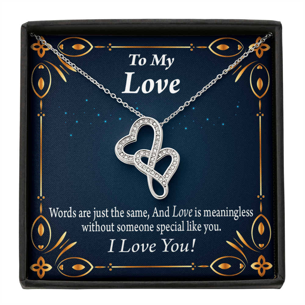 To My Partner Passionately In Love Twin Hearts Necklace Cz Eternal Bond Pendant From Son Daughter Gift Anniversary Birthday Graduation Mothers Day - Double Hearts Necklace