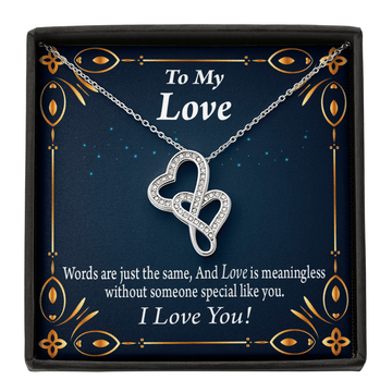 To My Partner Passionately In Love Twin Hearts Necklace Cz Eternal Bond Pendant From Son Daughter Gift Anniversary Birthday Graduation Mothers Day - Double Hearts Necklace