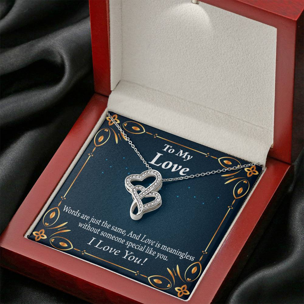 To My Partner Passionately In Love Twin Hearts Necklace Cz Eternal Bond Pendant From Son Daughter Gift Anniversary Birthday Graduation Mothers Day - Double Hearts Necklace