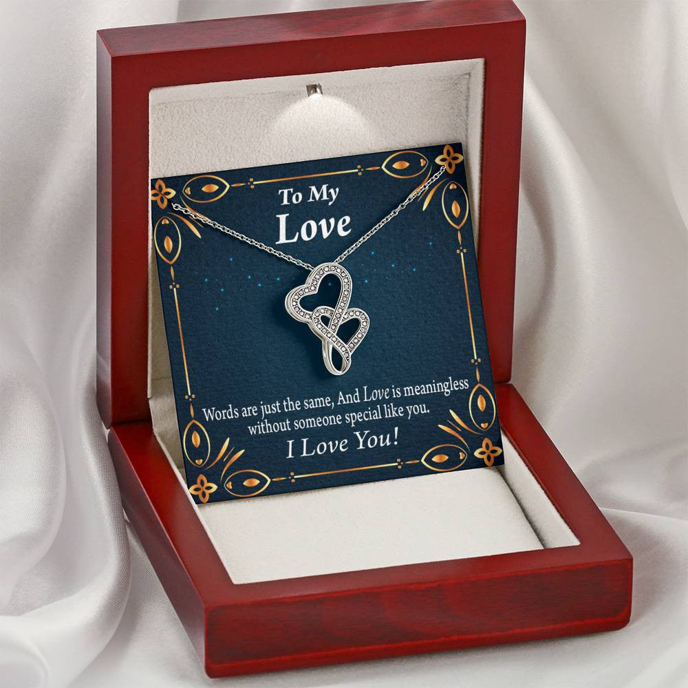 To My Partner Passionately In Love Twin Hearts Necklace Cz Eternal Bond Pendant From Son Daughter Gift Anniversary Birthday Graduation Mothers Day - Double Hearts Necklace