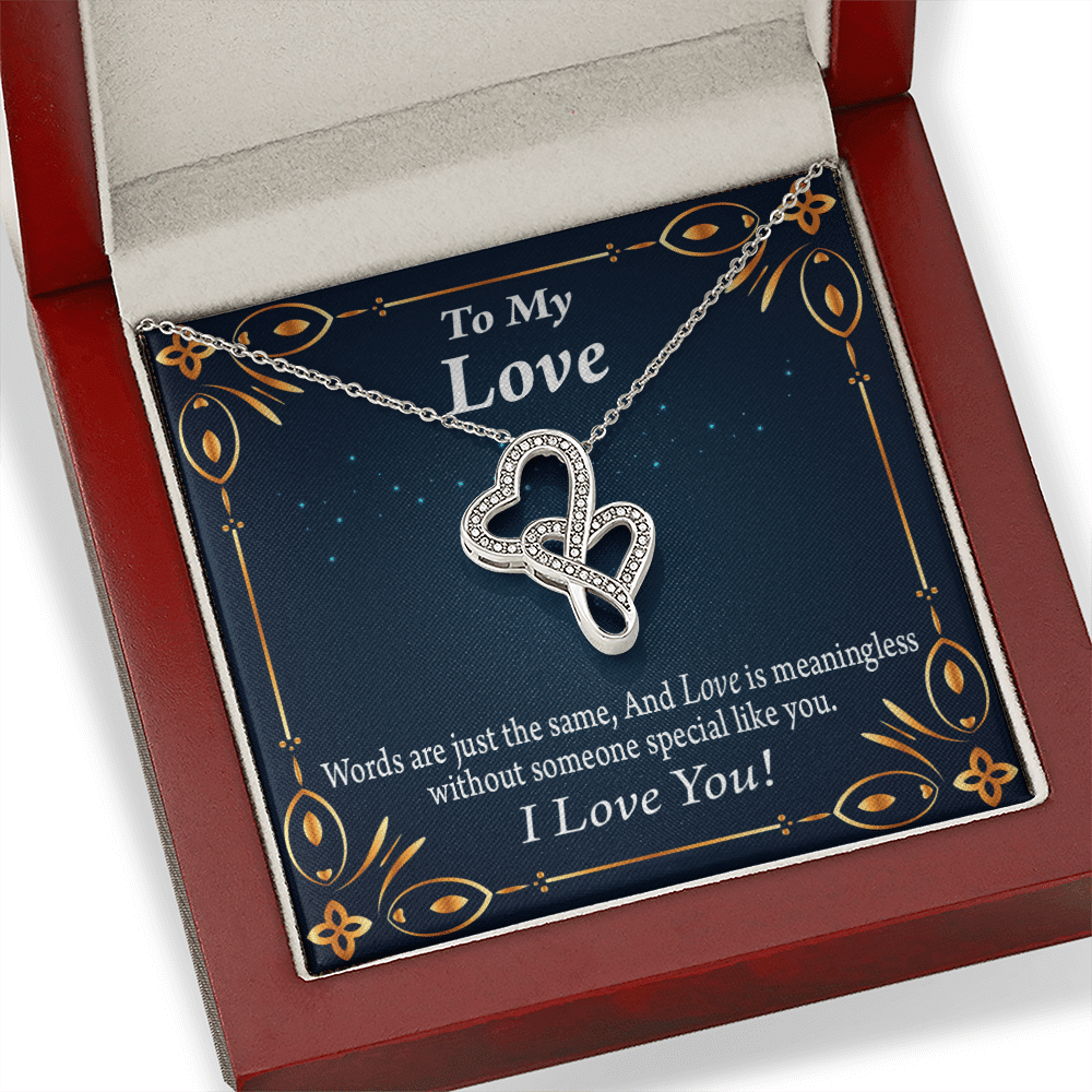 To My Partner Passionately In Love Twin Hearts Necklace Cz Eternal Bond Pendant From Son Daughter Gift Anniversary Birthday Graduation Mothers Day - Double Hearts Necklace