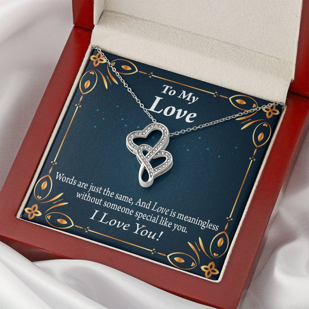 To My Partner Passionately In Love Twin Hearts Necklace Cz Eternal Bond Pendant From Son Daughter Gift Anniversary Birthday Graduation Mothers Day - Double Hearts Necklace