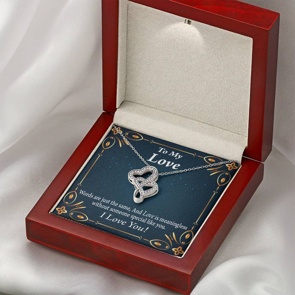 To My Partner Passionately In Love Twin Hearts Necklace Cz Eternal Bond Pendant From Son Daughter Gift Anniversary Birthday Graduation Mothers Day - Double Hearts Necklace