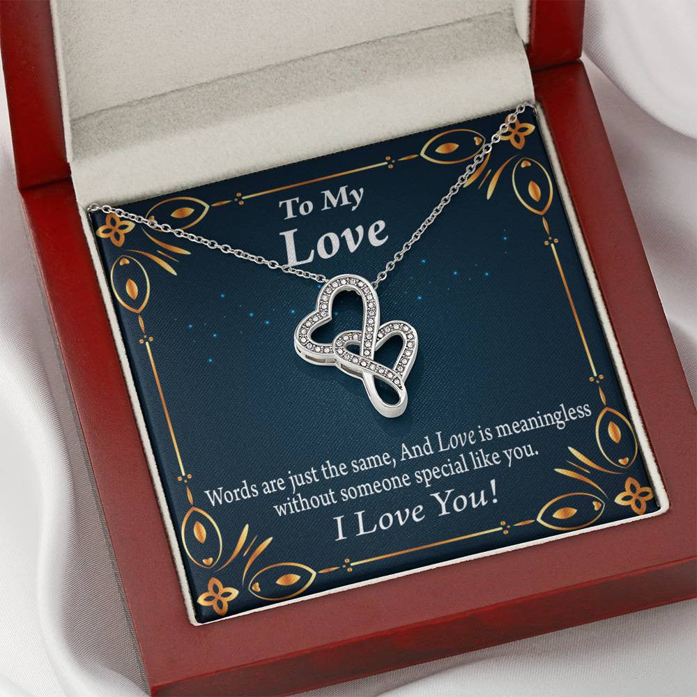 To My Partner Passionately In Love Twin Hearts Necklace Cz Eternal Bond Pendant From Son Daughter Gift Anniversary Birthday Graduation Mothers Day - Double Hearts Necklace