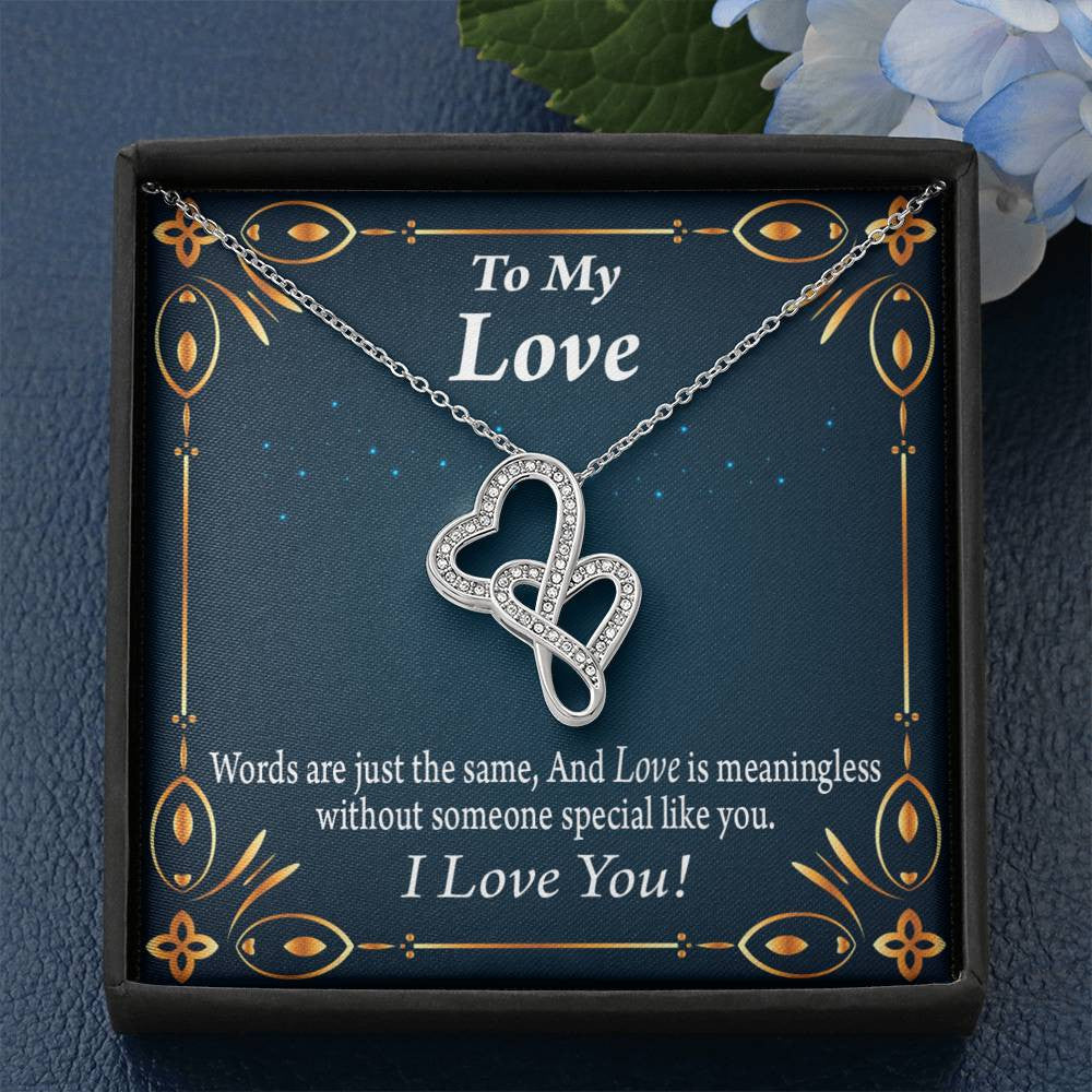 To My Partner Passionately In Love Twin Hearts Necklace Cz Eternal Bond Pendant From Son Daughter Gift Anniversary Birthday Graduation Mothers Day - Double Hearts Necklace