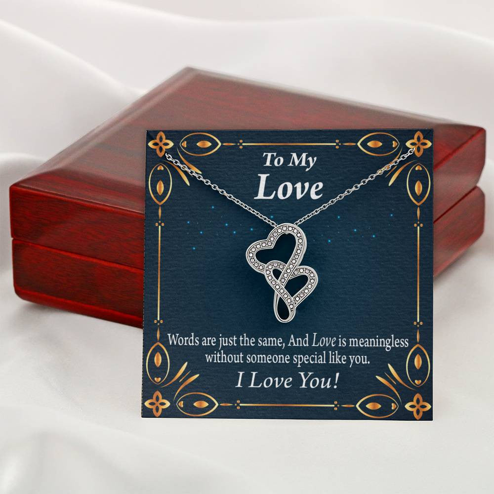 To My Partner Passionately In Love Twin Hearts Necklace Cz Eternal Bond Pendant From Son Daughter Gift Anniversary Birthday Graduation Mothers Day - Double Hearts Necklace
