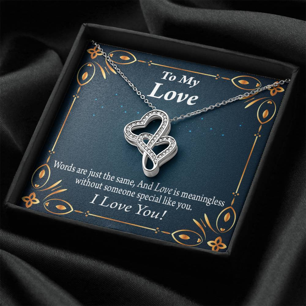 To My Partner Passionately In Love Twin Hearts Necklace Cz Eternal Bond Pendant From Son Daughter Gift Anniversary Birthday Graduation Mothers Day - Double Hearts Necklace