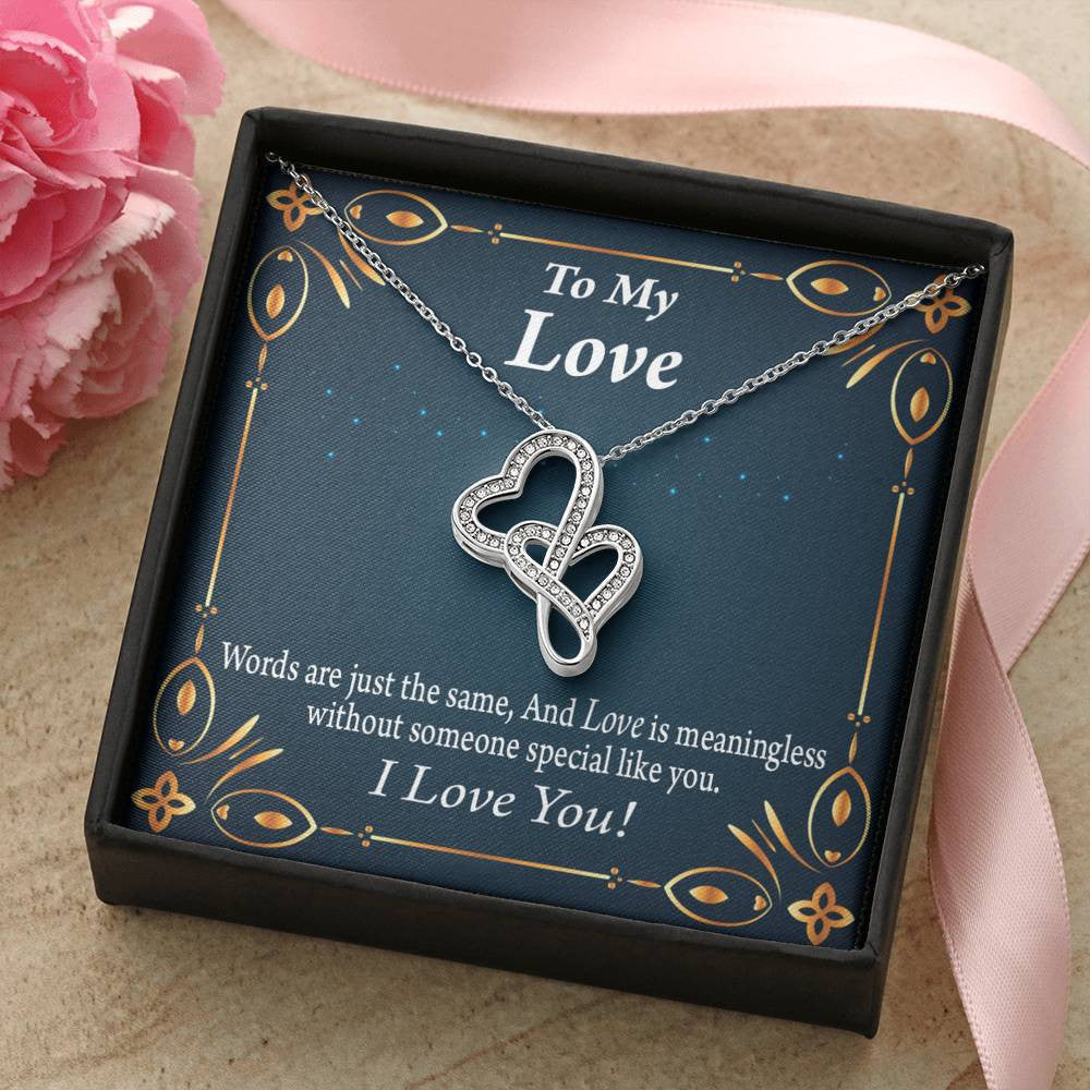 To My Partner Passionately In Love Twin Hearts Necklace Cz Eternal Bond Pendant From Son Daughter Gift Anniversary Birthday Graduation Mothers Day - Double Hearts Necklace