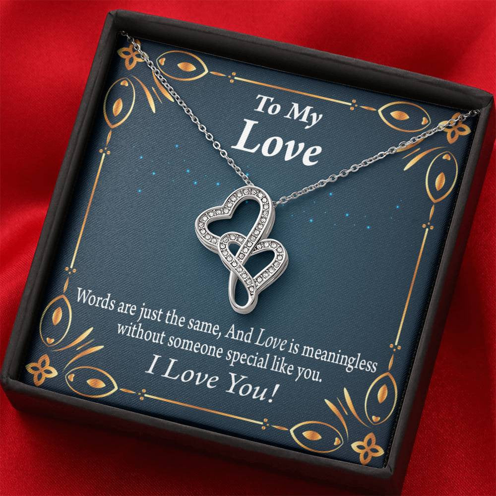 To My Partner Passionately In Love Twin Hearts Necklace Cz Eternal Bond Pendant From Son Daughter Gift Anniversary Birthday Graduation Mothers Day - Double Hearts Necklace
