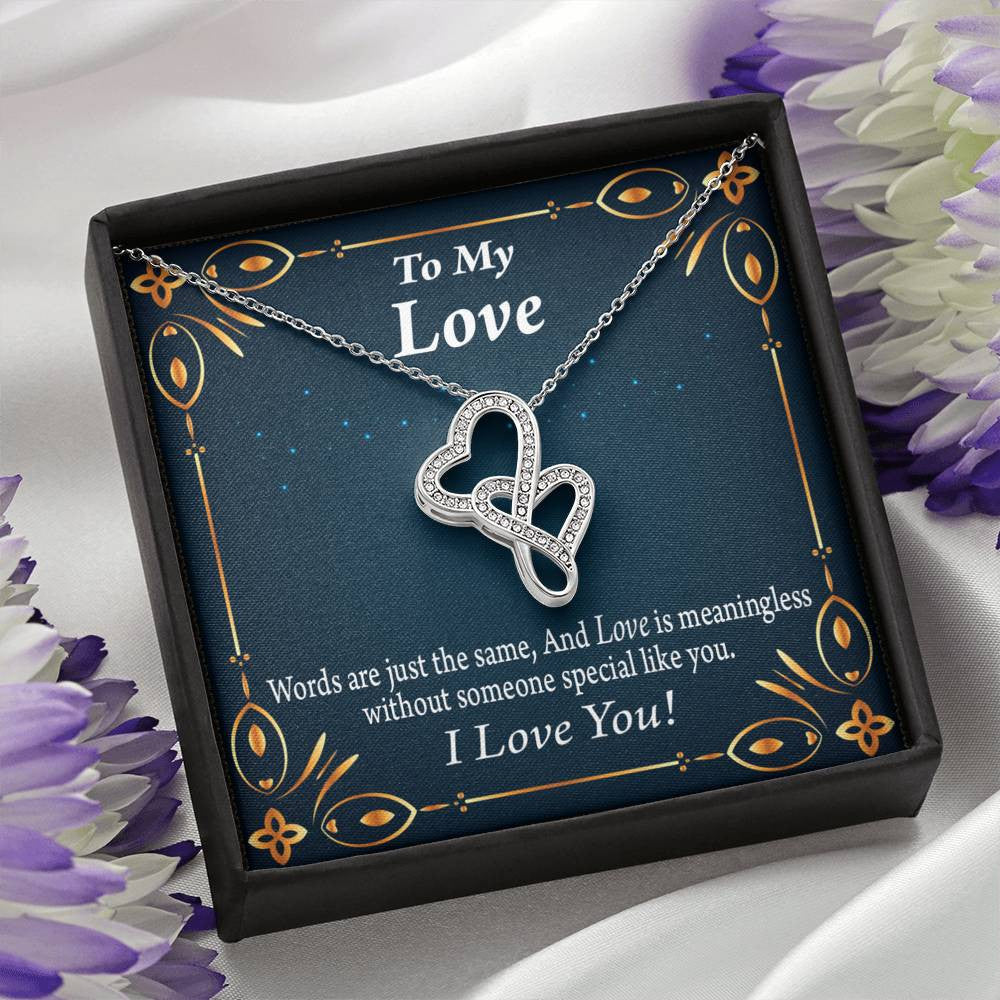 To My Partner Passionately In Love Twin Hearts Necklace Cz Eternal Bond Pendant From Son Daughter Gift Anniversary Birthday Graduation Mothers Day - Double Hearts Necklace