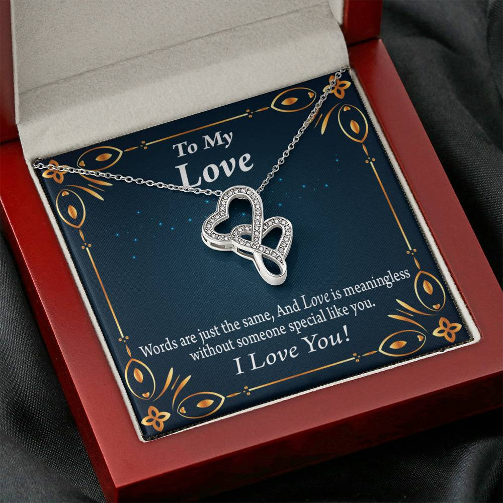 To My Partner Passionately In Love Twin Hearts Necklace Cz Eternal Bond Pendant From Son Daughter Gift Anniversary Birthday Graduation Mothers Day - Double Hearts Necklace