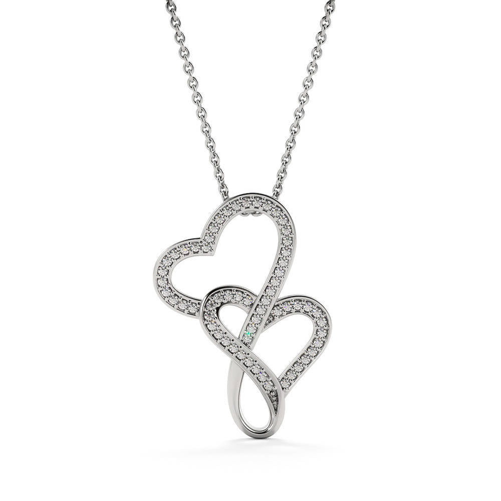 To My Wife The Best Decision I Made Twin Hearts Necklace Cz Eternal Bond Pendant From Son Daughter Gift Anniversary Birthday Graduation Mothers Day - Double Hearts Necklace