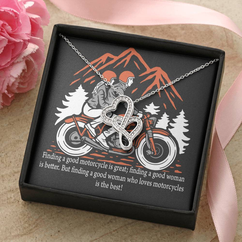 To My Wife Nothing Better Than Finding You Double Hearts Necklace Message Card From Son Daughter Gift Anniversary Birthday Graduation Mothers Day - Double Hearts Necklace