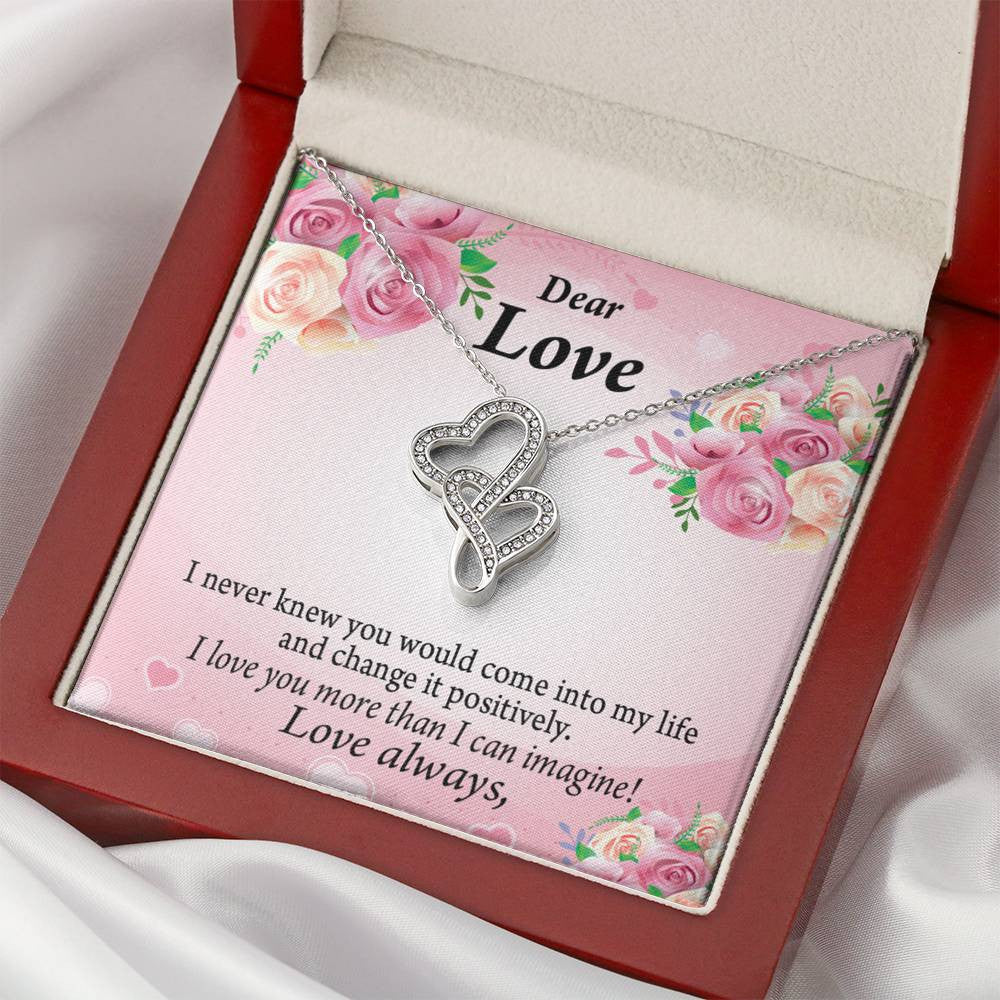 To My Partner My Words To You Twin Hearts Necklace Cz Eternal Bond Pendant From Son Daughter Gift Anniversary Birthday Graduation Mothers Day - Double Hearts Necklace