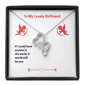 To My Lovely Girlfriend (Valentine'S) Twin Hearts Necklace Cz Eternal Bond Pendant From Son Daughter Gift Anniversary Birthday Graduation Mothers Day - Double Hearts Necklace
