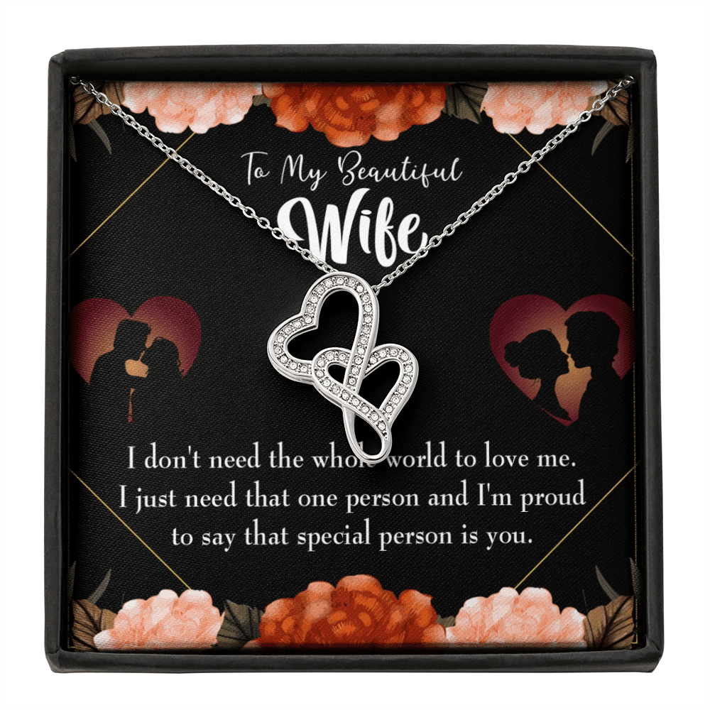 To My Wife Special Person Twin Hearts Necklace Cz Eternal Bond Pendant From Son Daughter Gift Anniversary Birthday Graduation Mothers Day - Double Hearts Necklace
