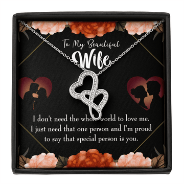 To My Wife Special Person Twin Hearts Necklace Cz Eternal Bond Pendant From Son Daughter Gift Anniversary Birthday Graduation Mothers Day - Double Hearts Necklace