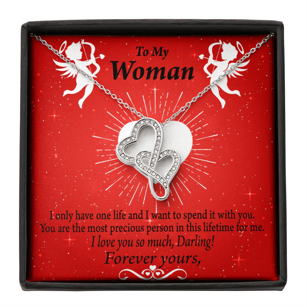 To My Partner One Life Twin Hearts Necklace Cz Eternal Bond Pendant From Son Daughter Gift Anniversary Birthday Graduation Mothers Day - Double Hearts Necklace